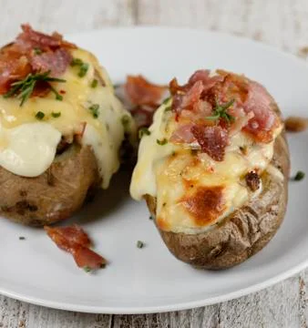 Baked potatoes Stock Photos