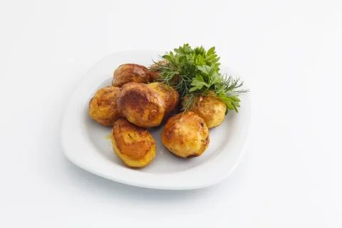 Baked potatoes 库存照片
