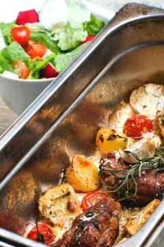 Baked potatoes Stock Photos