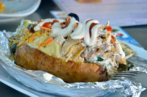 Baked potatoes. Stock Photos