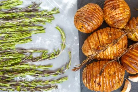 Baked potatoes Stock Photos