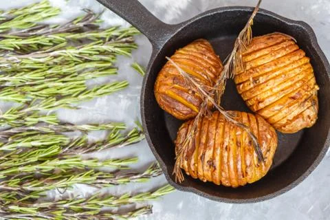 Baked potatoes Stock Photos