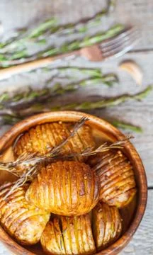Baked potatoes Stock Photos