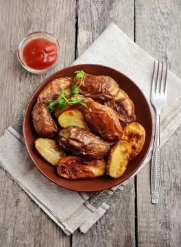 Baked potatoes . Foto stock