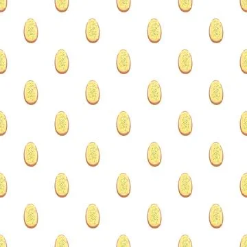 Baked potatoes seamless pattern on white background Stock Illustration