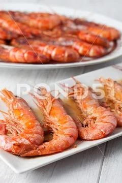 Baked prawn dish Stock Photos