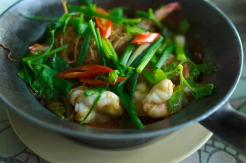 Baked prawns Stock Photos