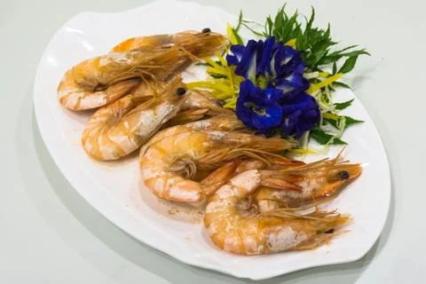 Baked Prawns Stock Photos