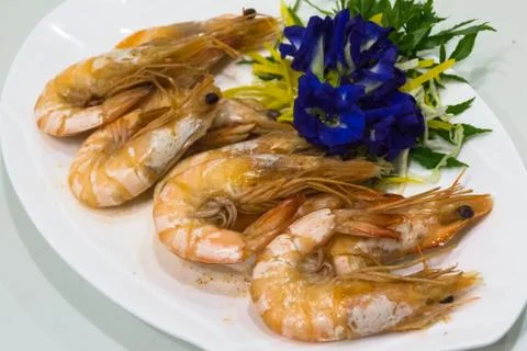 Baked Prawns Stock Photos