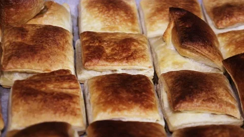 Baked Puff Pastry Stock Footage 99084096
