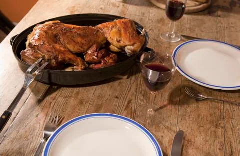 Baked rabbit Stock Photos