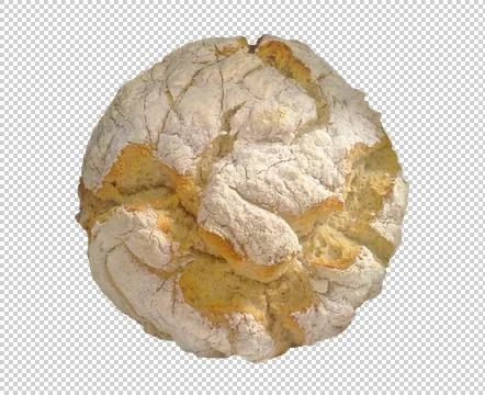 Baked round bread on a transparent background Stock Photos