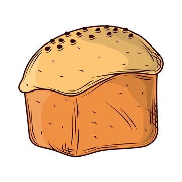 Baked rustic bread Stock Illustration