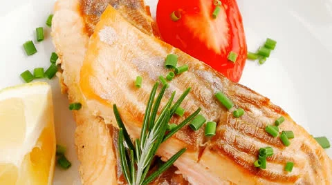 Baked salmon Vídeos de archivo 24657263