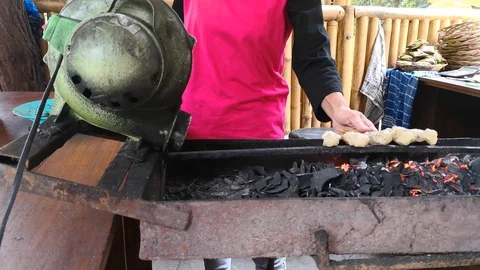 Baked sausage Stock Footage 95079947
