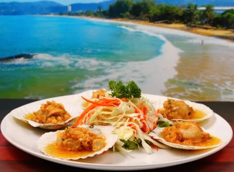 Baked shellfish Stock Photos