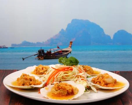 Baked shellfish Stock Photos