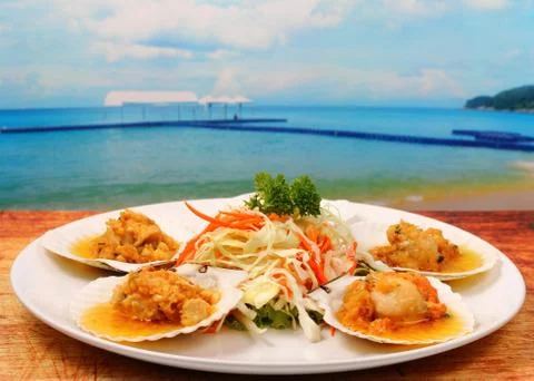 Baked shellfish Stock Photos