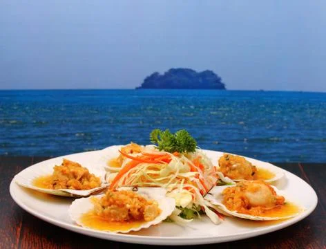 Baked shellfish Stock Photos