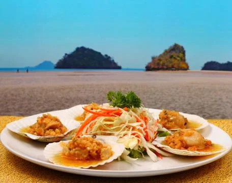 Baked shellfish Stock Photos