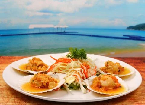 Baked shellfish Stock Photos