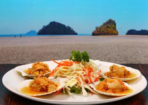 Baked shellfish Stock Photos