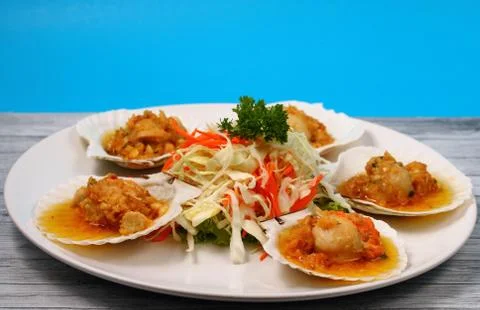 Baked shellfish Stock Photos