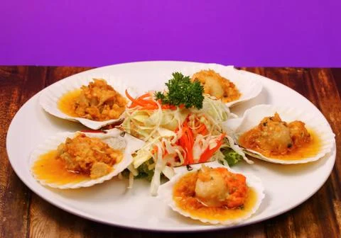 Baked shellfish Stock Photos