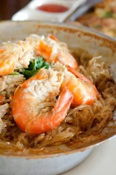 Baked shrimp 스톡 사진