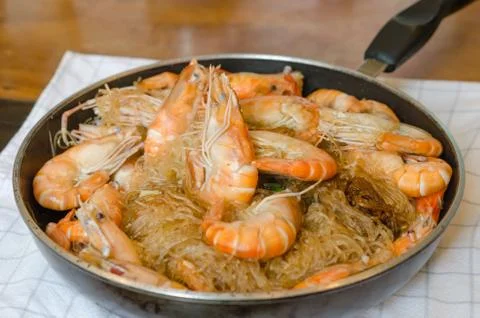 Baked shrimp 스톡 사진