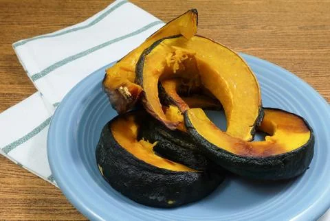 Baked Slices Pumpkin Stock Photos