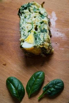 Baked spinach souffle Foto stock