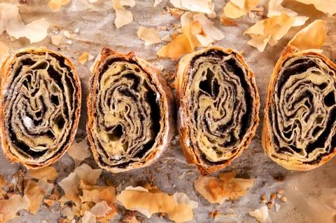 Baked strudel Stock Photos