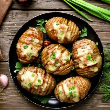 Baked stuffed potatoes Stock-Fotos