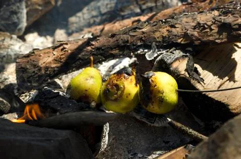 Baked sweet pears Stock Photos