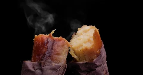 Baked sweet potato. Stock Footage 123196872