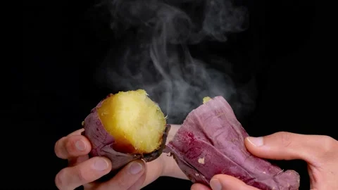 Baked sweet potato Stock Footage 219308337
