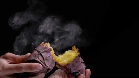 Baked sweet potato. Stock Footage 226045454