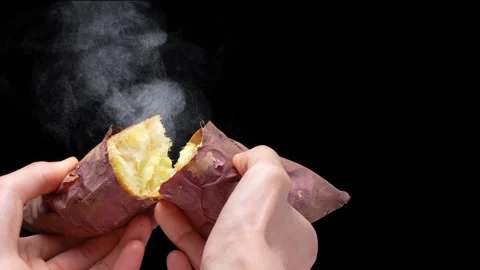 Baked sweet potato Stock Footage 283533256
