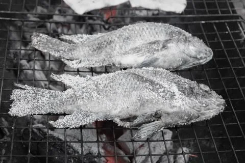Baked tilapia Stock Photos