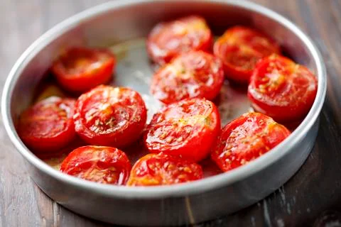 Baked tomatoes Stock Photos