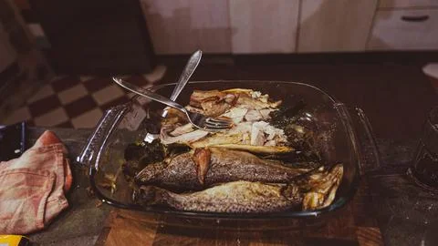 Baked trout Stock Photos