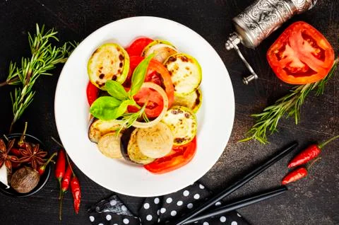 Baked vegetables Stock Photos