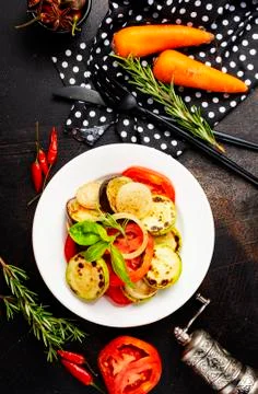 Baked vegetables Stock Photos