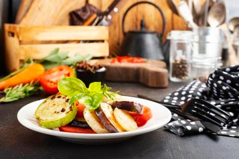 Baked vegetables Stock Photos