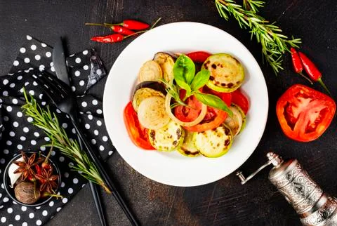 Baked vegetables Stock Photos