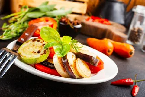 Baked vegetables Stock Photos