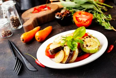 Baked vegetables Stock Photos