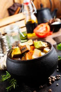 Baked vegetables Stock Photos