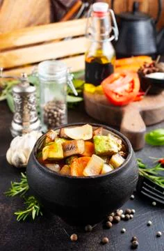Baked vegetables Stock Photos